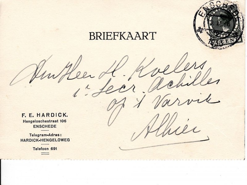 Hengelosestraat 106 F.E. Hardick briefkaart.jpg