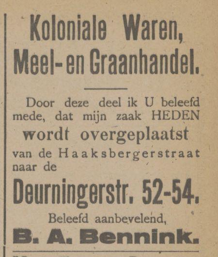 Haaksbergerstraat B.A. Bennink koloniale waren advertentie Tubantia 16-9-1916.jpg