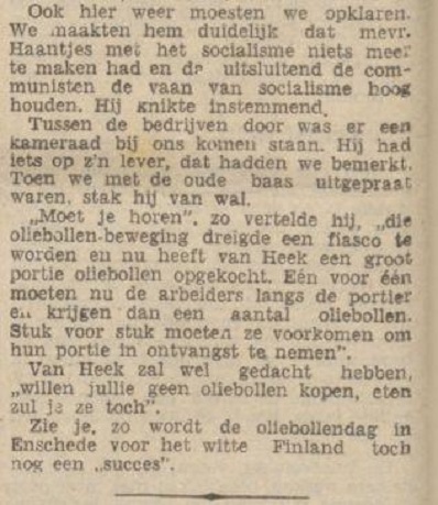 Van Heek Enschede koopt oliebollen krantenbericht Volksdagblad voor Nederland 30-1-1940 (3).jpg