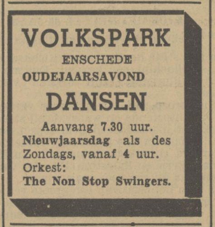 Volkspark oudejaarsavond advertentie Tubantia 30-12-1940.jpg