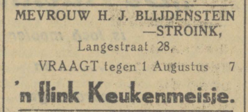 Langestraat 28 H.J. Blijdenstein-Stroink advertentie Tubantia 14-5-1929.jpg