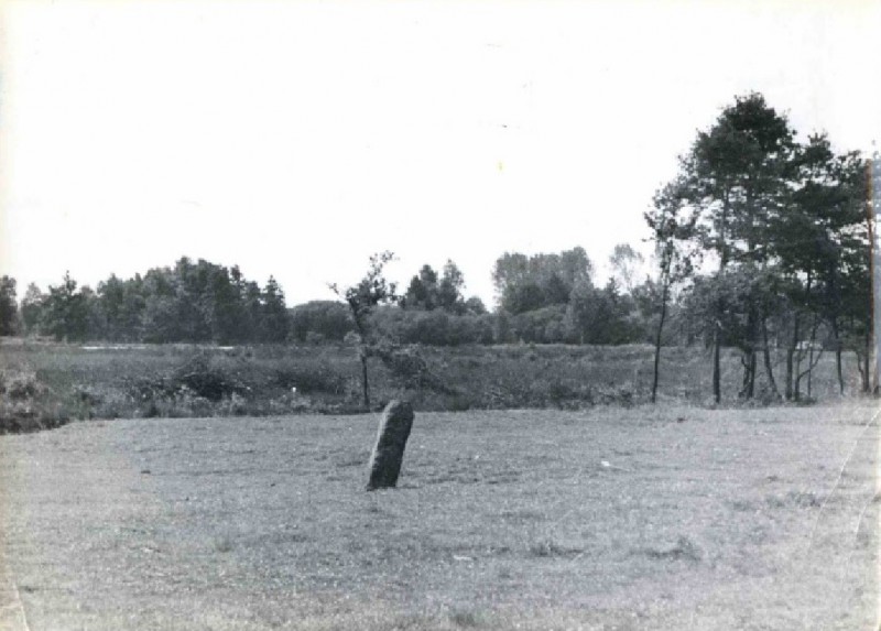 Oude Haaksbergerdijk Zogenaamde loaksteen (grenssteen) aanduidend de grens tussen de marken Usselo en Honesch, nabij boerderij De Leppe  juli 1943.jpg
