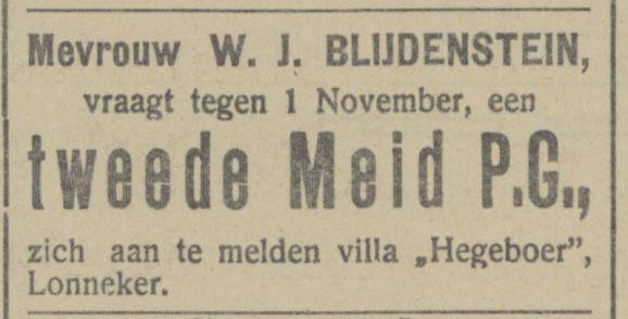 Lonneker villa De Hegeboer W.J. Blijdenstein advertentie Tubantia 13-9-1913.jpg