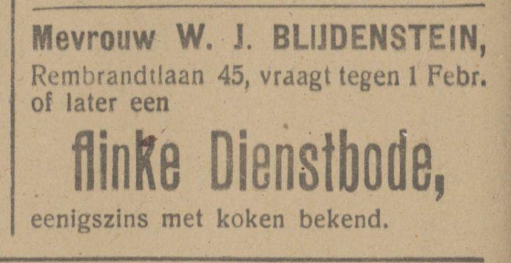 Rembrandtlaan 45 W.J. Blijdenstein advertentie Tubantia 29-11-1916.jpg
