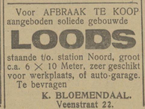 Veenstraat 22 K. Bloemendaal advertentie Tubantia 15-6-1951.jpg