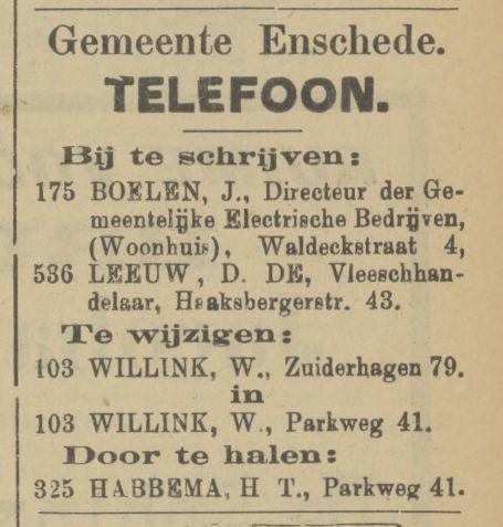 Waldeckstraat 4 J. Boelen Directeur der Gemeentelijke Electrische Bedrijven advertentie Tubantia 4-8-1940.jpg