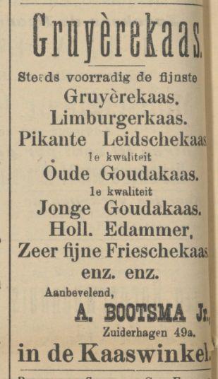 Zuiderhagen 49a A. Bootsma Jr. Kaaswinkel advertentie Tubantia 10-12-1948.jpg