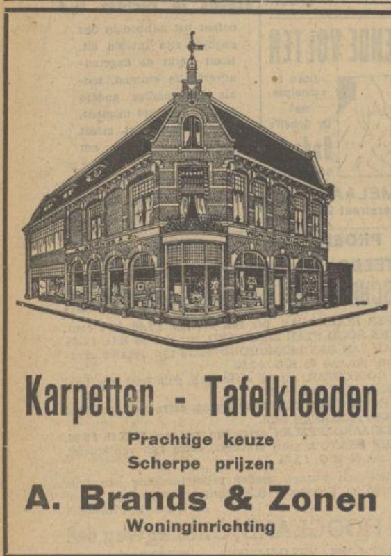 Burgemeesterstraat 1 hoek Haverstraat A. Brands en Zonen Advertentie. Twentsch dagblad Tubantia en Enschedesche courant. Enschede, 03-06-1935.jpg