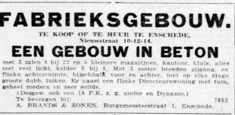 Nieuwastraat 10-12-14 A. Brands & Zonen advertentie De Telegraaf 28-10-1921.jpg
