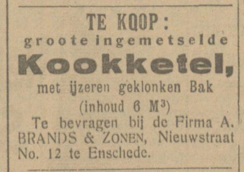 Nieuwstraat 12 A. Brands & Zonen advertentie Tubantia 11-2-1922.jpg