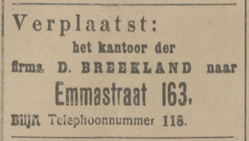 Emmastraat 163 D. Breekland advertentie Tubantia 26-6-1914.jpg