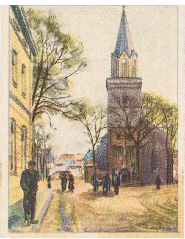Marktstraat tekening Grote Kerk met oude toren.jpeg