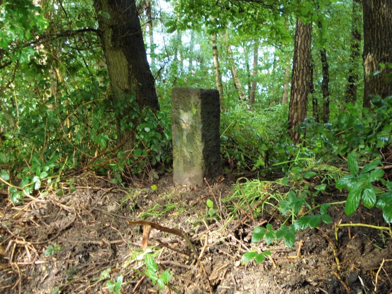 Strootbeekweg Fabelenweg Zandboerpaal. Een Bentheimer zandstenenpaal staande op de grens van de marken Twekkelo en Oele.jpg