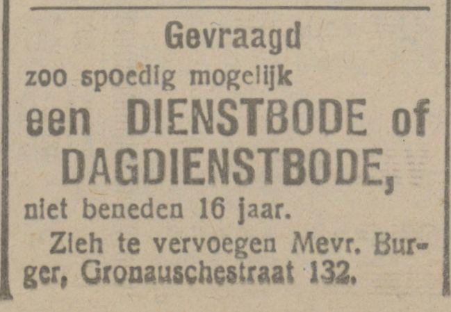 Gronausestraat 132 Mevr. Burger advertentie Tubantia 23-4-1920.jpg