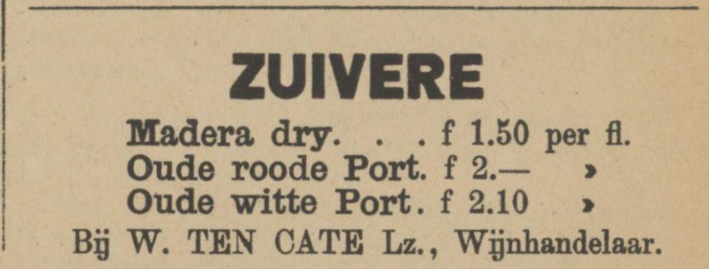 W. ten Cate Lz. wijnhandelaar advertentie Tubantia 17-11-1900.jpg