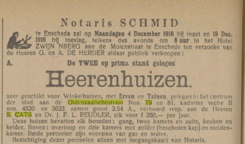 Oldenzaalsestraat 79 S. Cats advertentie Tubantia 25-11-1916.jpg