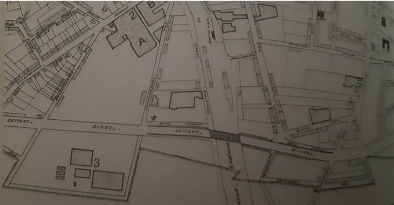 Getfertsingel plattegrond 1930 met op nr. 3 Fabriek Cromhoffsbleek en nr. 2 Gerhard Hannink en Zonen aan Haaksbergerstraat.jpg