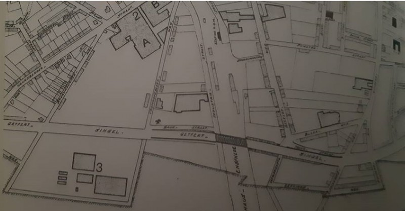 Getfertsingel plattegrond 1930 met op nr. 3 Fabriek Cromhoffsbleek en nr. 2 Gerhard Hannink en Zonen aan Haaksbergerstraat.jpg