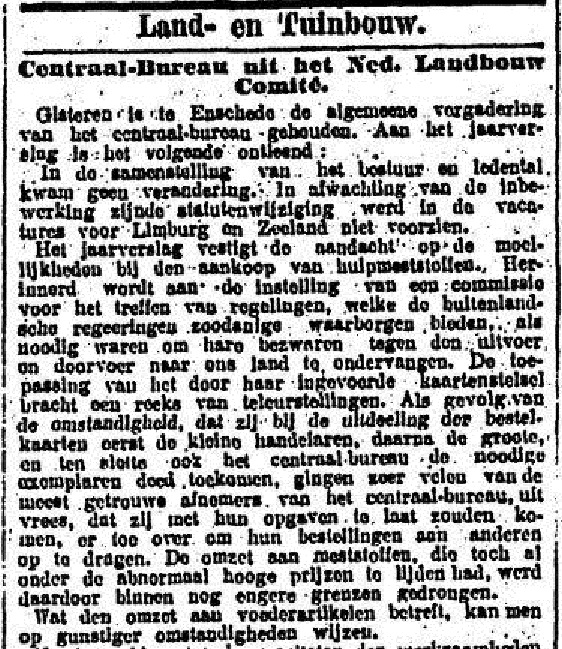 Kottendijk Centraal Bureau uit het Ned. Landbouw Comite krantenbericht 29-3-1916.jpg