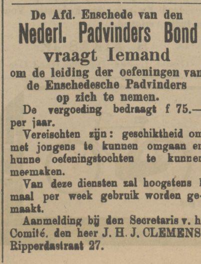 Ripperdastraat 27 J.H.J. Clemens advertentie Tubantia 26-4-1912.jpg