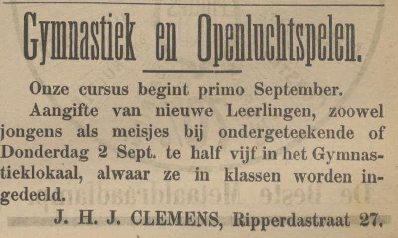 Ripperdastraat 27 J.H.J. Clemens advertentie Tubantia 31-8-1919.jpg