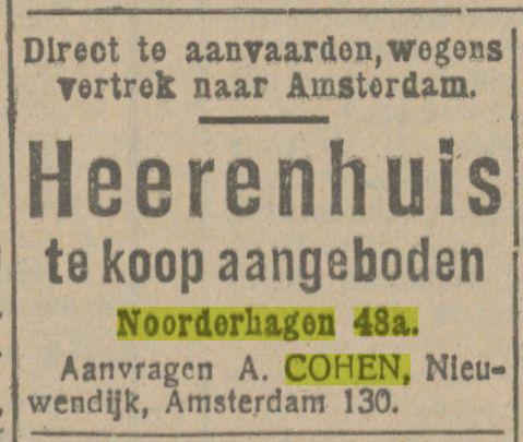 Noorderhagen 48a A. Cohen advertentie Tubantia 28-2-1919.jpg