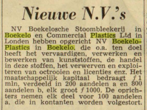 Boekelo plastics Leeuwarder courant  hoofdblad van Friesland. Leeuwarden, 06-07-1960..jpg