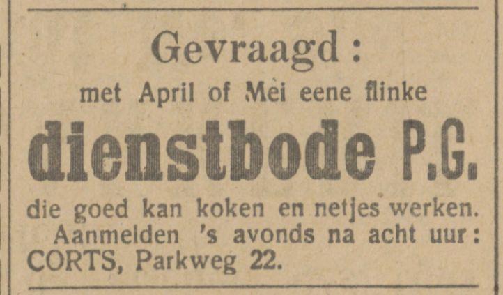 Parkweg 22 G.J. Corts advertentie Tubantia 21-1-1915.jpg