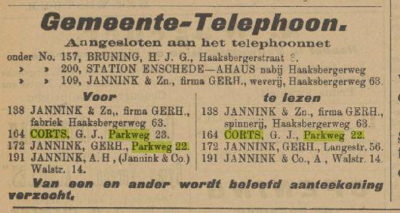 Parkweg 22 G.J. Corts advertentie Tubantia 17-2-1903.jpg