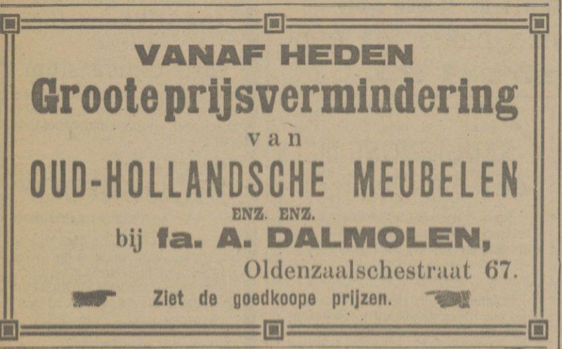 Oldenzaalsestraat 67 Fa. A. Dalmolen advertentie Tubantia 4-8-1917.jpg