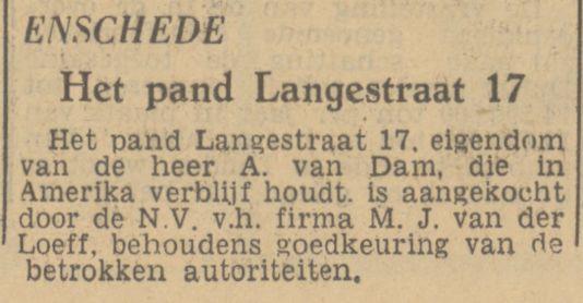 Langestraat 17 A. van Dam krantenbericht 26-11-1949.jpg