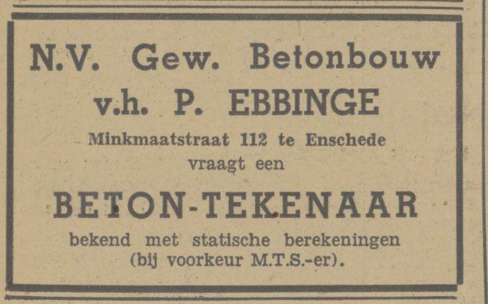 Minkmaatstraat 112 P. Ebbinge advertentie Tubantia 8-5-1948.jpg