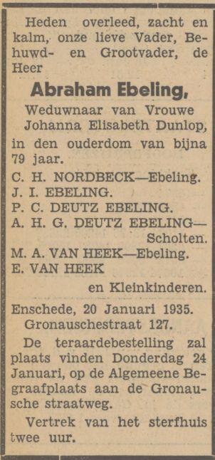 Gronausestraat 127 Abr. Ebeling overlijdensadvertentie Tubantia 24-1-1935.jpg