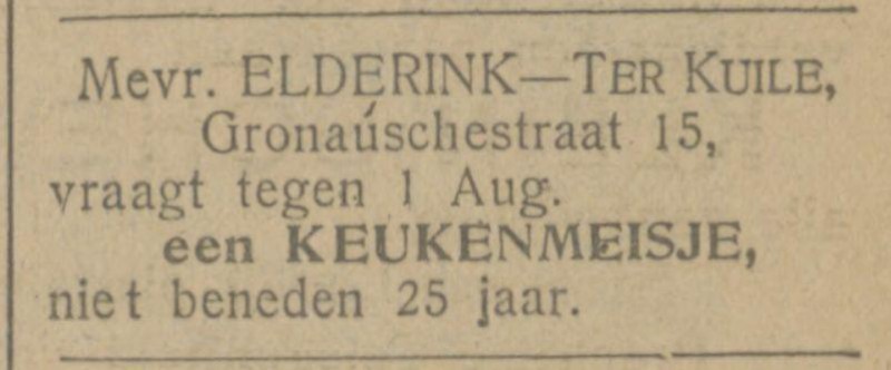 Gronausestraat 15 Mevr. Elderink-Ter Kuile advertentie Tubantia 10-6-1922.jpg