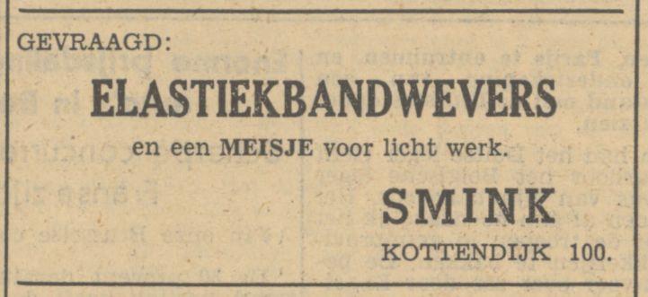 Kottendijk 100 H. Smink bandweverij advertentie Tubantia 18-10-1949.jpg