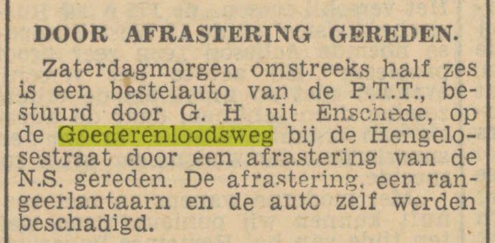 Goederenloodsweg bij Hengelosestraat krantenbericht 11-9-1950.jpg