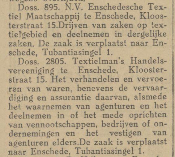 Kloosterstraat 15 N.V. Enschedesche Textiel Maatschappij krantenbericht 19-11-1928.jpg