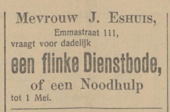 Emmastraat 111 J. Eshuis advertentie Tubantia 8-3-1913.jpg