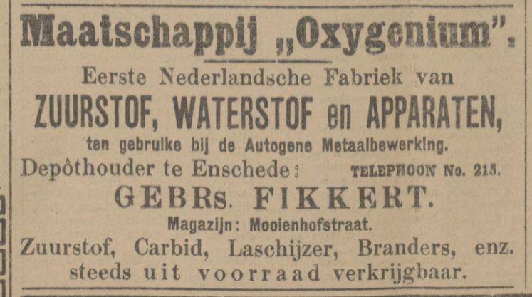 Mooienhofstraat Gebrs. Fikkert advertentie Tubantia 19-9-1914i.jpg