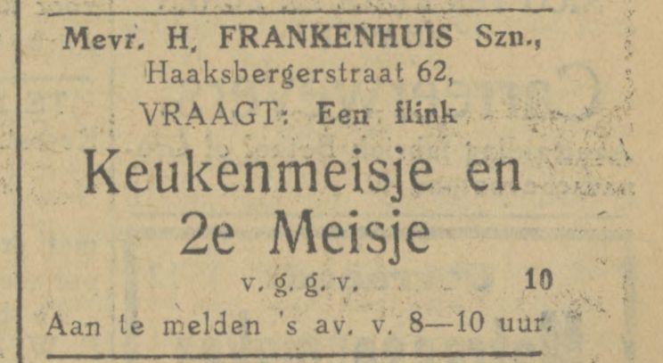 Haaksbergerstraat 62 Mevr H.. Frankenhuis advertentie Tubantia 15-5-1929.jpg