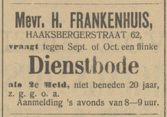 Haaksbergerstraat 62 Mevr H.. Frankenhuis advertentie Tubantia 19-7-1912.jpg
