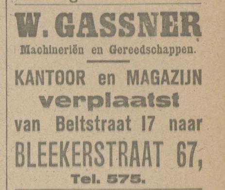 Beltstraat 17 W. Gassner advertentie Tubantia 10-1-1918.jpg