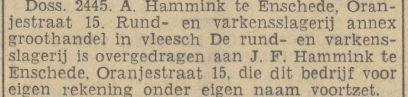 Oranjestraat 15 A. Hammink krantenbericht Tubantia 22-5-1939.jpg