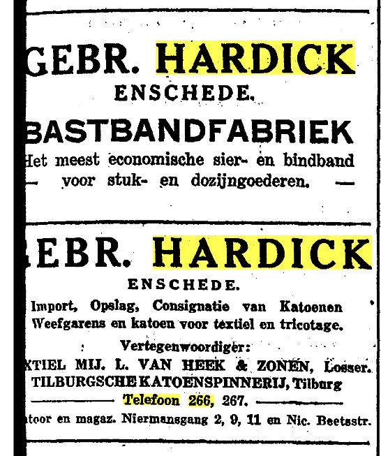 Niermansgang Gebr. Hardick advertentie 2-7-1929.jpg