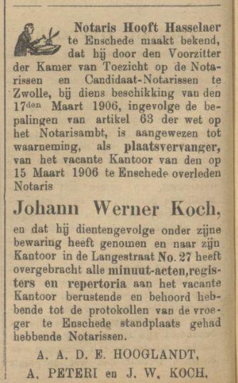 Langestraat 27 Notaris Hooft Hasselaer advertentie Tubantia 3-4-1906.jpg