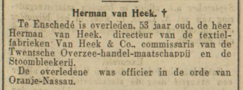 Herman van Heek overleden krantenbericht 15-9-1930.jpg