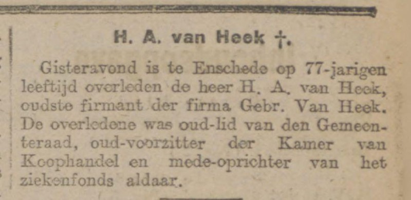 H.A. van Heek overleden krantenbericht 1-11-1917.jpg
