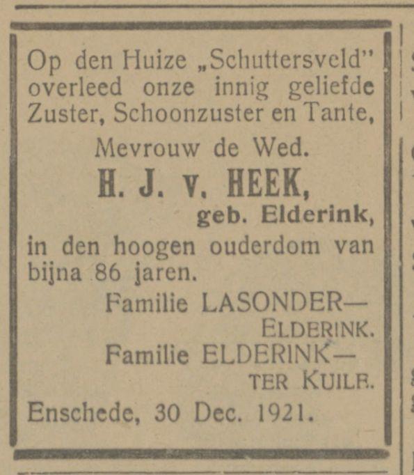 Hengelosestraat 113 Huize Schuttersveld H.J. van Heek geb. Elderink overlijdensadvertentie Tubantia 31-12-1921.jpg