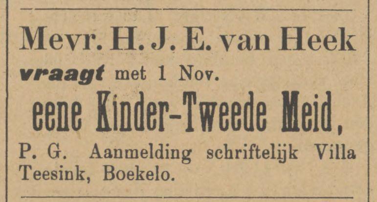 Boekelo villa Teesink H.J.E. van Heek advertentie Tubantia 9-8-1912.jpg