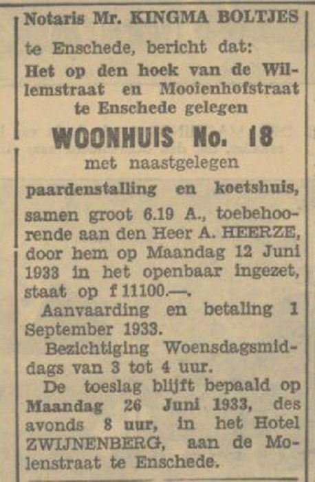 Willemstraat 18 hoek Mooienhofstraat A. Heerze krantenbericht 17-6-1933.jpg
